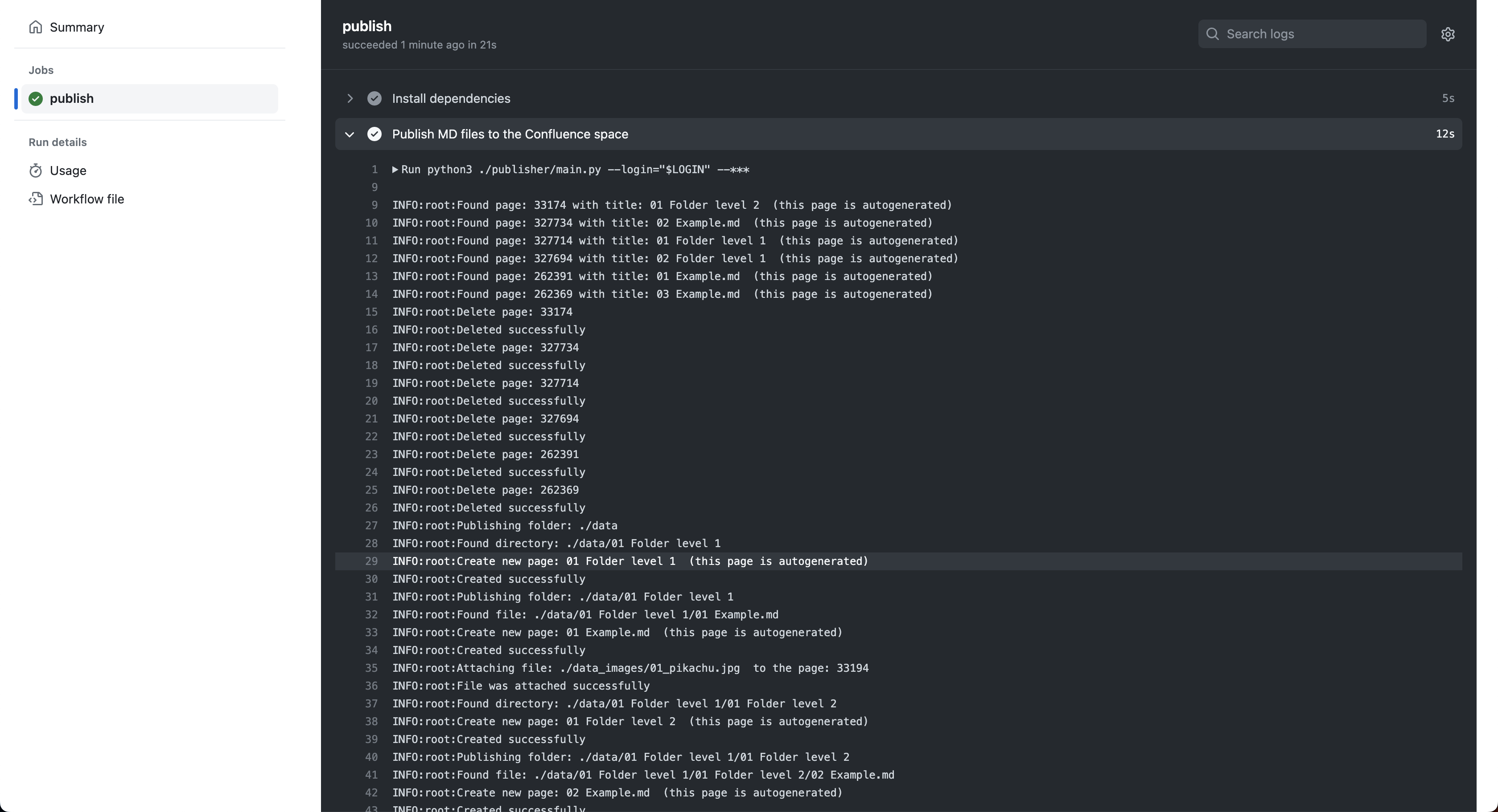 github actions