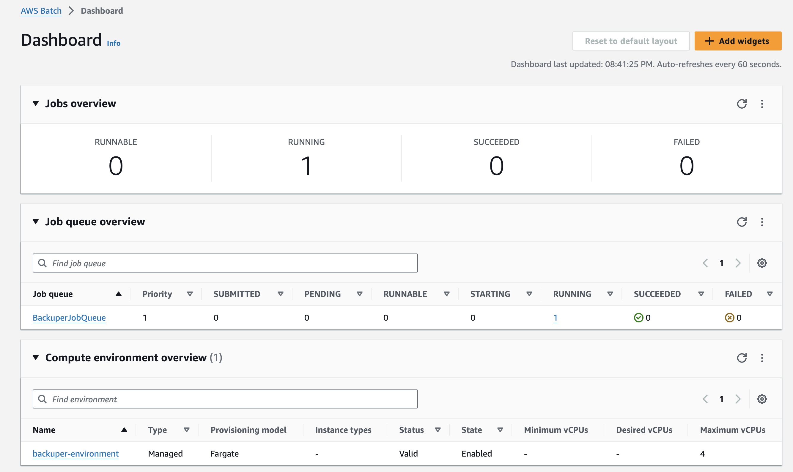 job dashboard