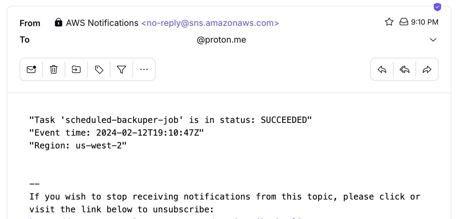 notification email